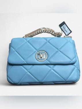 Badgley Mischka Quilted Crossbody Bag in Light Blue
